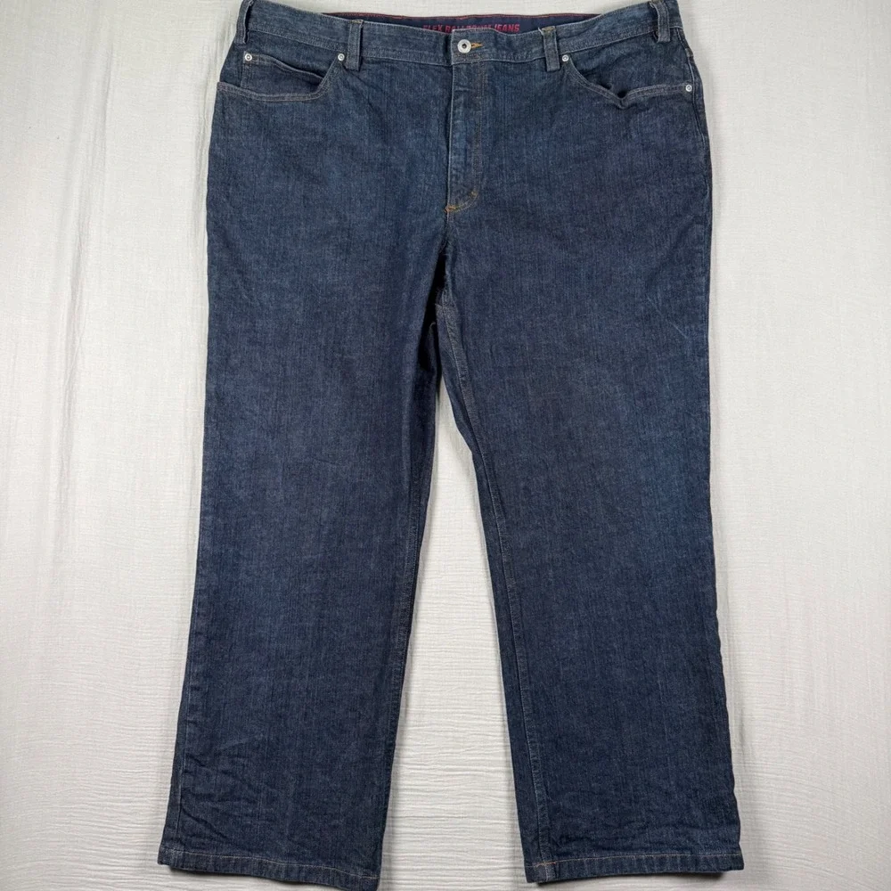 Duluth Trading Co Flex Ballroom Jeans Mens 46x30 Dark Wash Blue Stretch Denim - Picture 2 of 8
